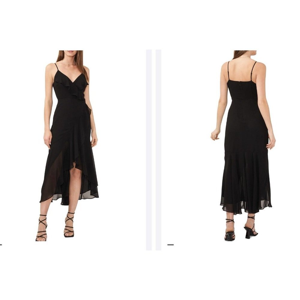 1. State Ruffled Strappy Flowy Midi Dress L Large Washable